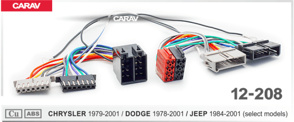 ISO-переходник CHRYSLER 1979-2001 / DODGE 1978-2001 / JEEP 1984-2001 (выборочн. модели) (Carav 12-208)