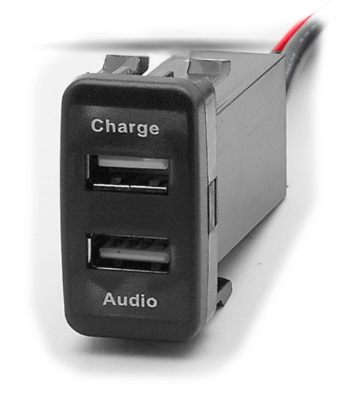 USB разъем в штатную заглушку TOYOTA (2 порта: аудио + зарядное устройство) (Carav 17-103)