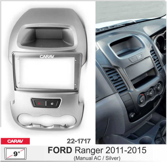 Carav 22-1717 | 9" переходная рамка Ford Ranger 2011-2015 (Manual AC)