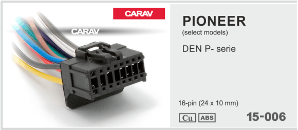 Carav 15-006 | Разъем для автомагнитол PIONEER DEH P-series 16-pin (24x10mm)