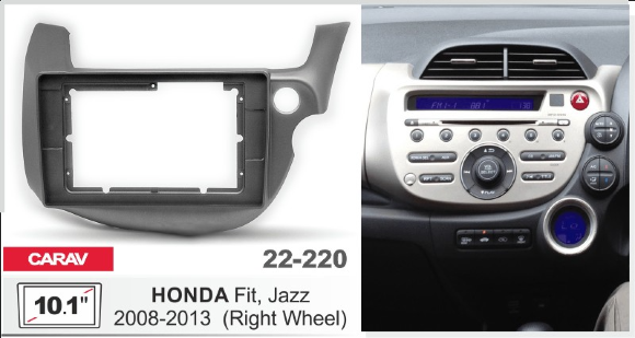 Carav 22-220 | 10.1" переходная рамка Honda Fit 2007-2014, Jazz 2008-2014 (с рулем справа) Carav 22-220 | 10.1" переходная рамка Honda Fit 2007-2014, Jazz 2008-2014 (с рулем справа)