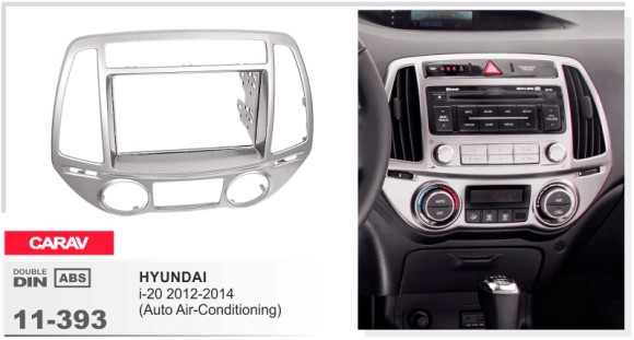 Carav 11-393 | 2DIN переходная рамка Hyundai i-20 2012-2014 (с климат-контролем)