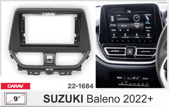 Carav 22-1684 | 9" переходная рамка Suzuki Baleno 2022+