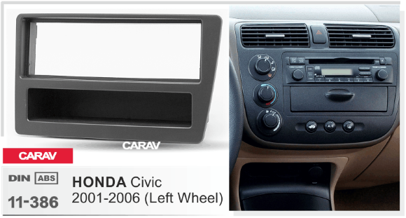 Carav 11-386 | 1DIN переходная рамка Honda Civic 2000-2006 с карманом (руль слева) Carav 11-386 | 1DIN переходная рамка Honda Civic 2000-2006 с карманом (руль слева)