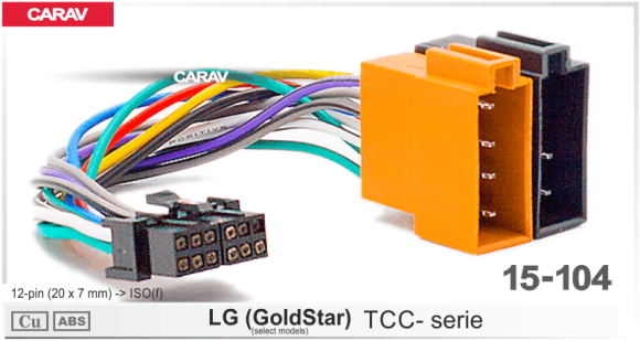 Разъем для автомагнитол LG (GoldStar) TCC-series 12-pin (20x7mm) (Carav 15-104)