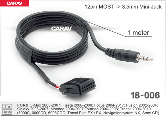 Евро разъем CARAV 18-006 "FORD C-Max 2003-2007; Fiesta 2006-2008; Focus 2004-2017; Fusion