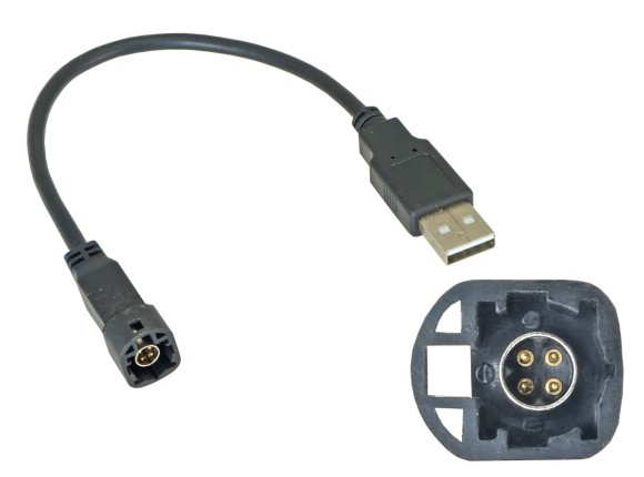 USB-переходник Incar USB VW-FC106 для VW, SKODA (тип1) для подключения магнитолы Incar к штатному разъему USB