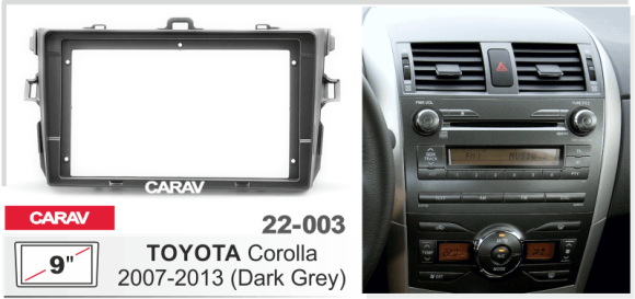 Carav 22-003 | 9" переходная рамка Toyota Corolla 2006-2013