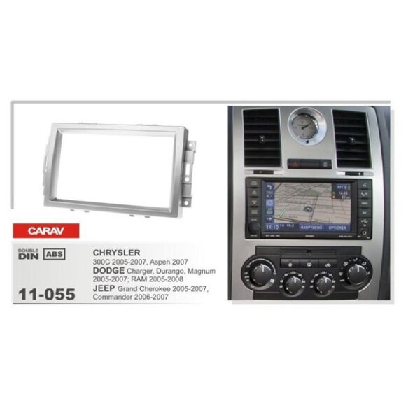 Carav 11-055 | 2DIN переходная рамка Chrysler 300C 04-11, Aspen 06-08, Dodge Charger 05-12, Magnum 03-07, Durango 03-09, Caliber 06-09, Jeep Grand Cherokee 04-10, Commander 05-10, Patriot 06-11