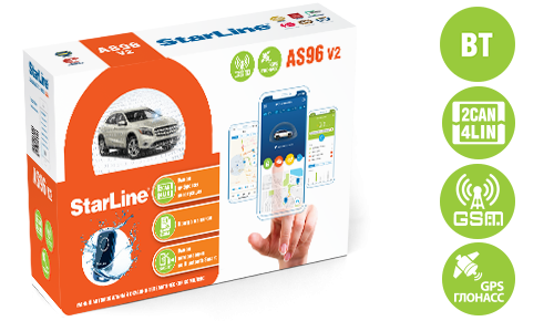 StarLine AS96 v2 BT 2CAN-4LIN GSM GPS сигнализация с автозапуском с телефона