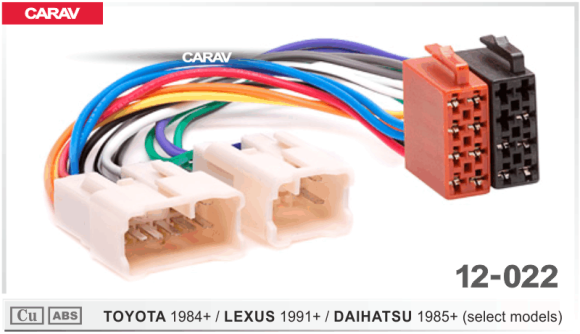 Carav 12-022 | ISO-переходник TOYOTA 1984+ / LEXUS 1991+ / DAIHATSU 1985+ (выборочн. модели)