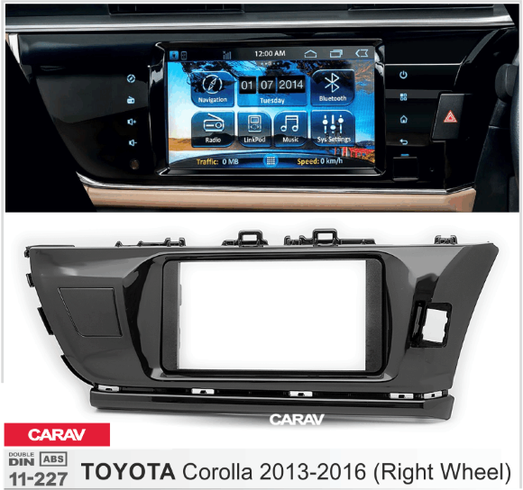 Carav 11-227 | 2DIN переходная рамка Toyota Corolla 2012-2016 (руль справа) Carav 11-227 | 2DIN переходная рамка Toyota Corolla 2012-2016 (руль справа)