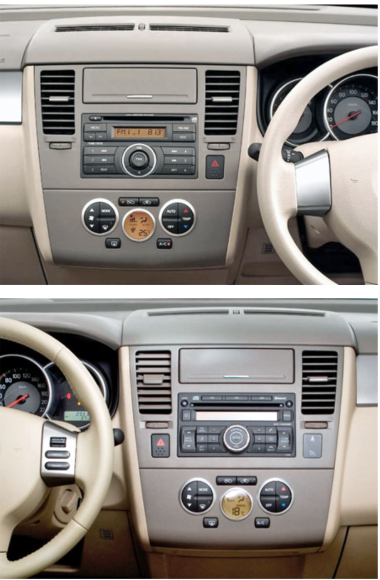 Incar RNS-FC781 | 9" переходная рамка Nissan Tiida 2004-2013 (пр/лев руль) серый цвет