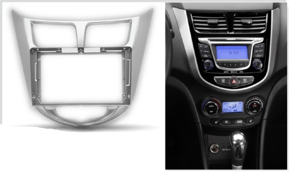 Carav 22-105 | 9" переходная рамка Hyundai Accent 2010-2019, Solaris, Verna 2010-2017